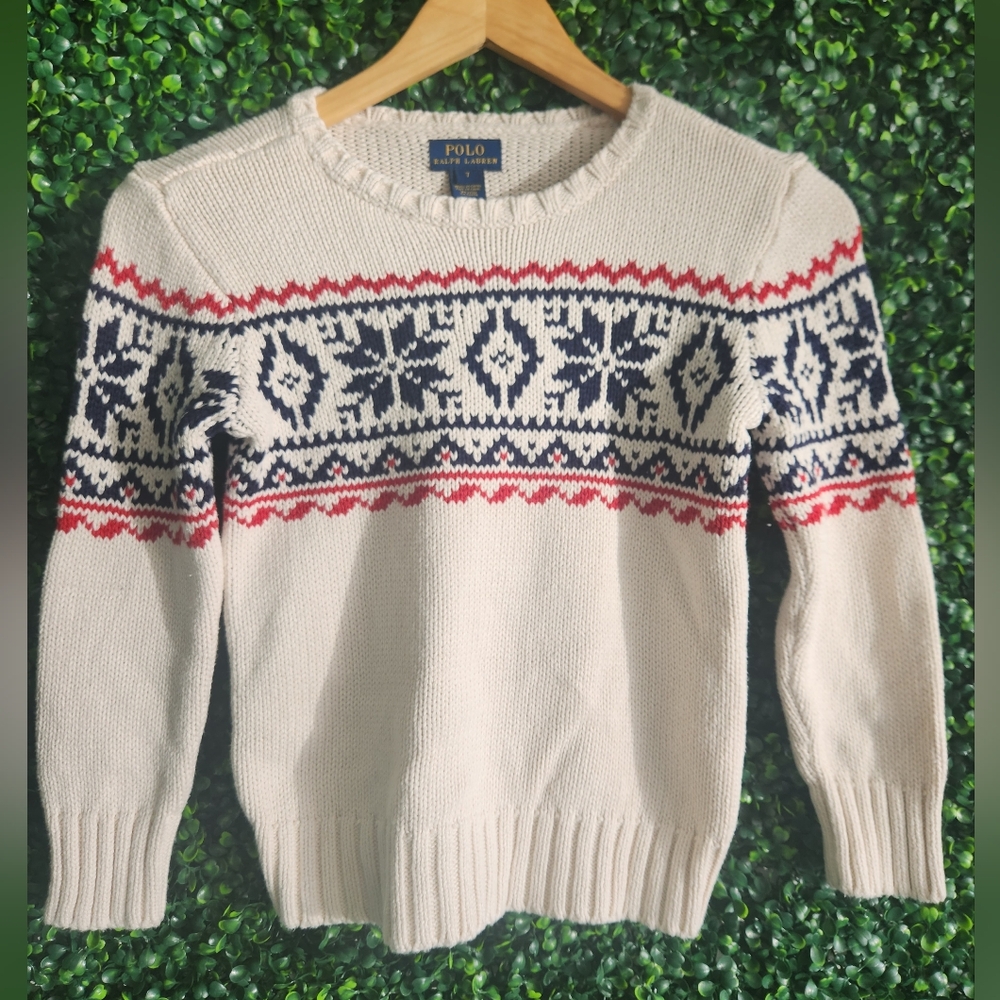 Polo Ralph Lauren Kids Snowflake Cotton Sweatershirts Size 7
